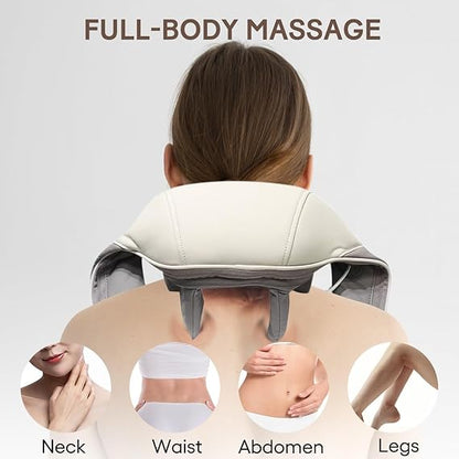 Fronnor Neck Massager with Heat Function Wireless Portable Neck Shoulder Massager,2 Modes 2 Levels Massager Women Men Gift-Home,Car,Office